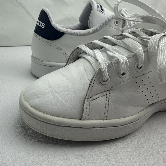 Adidas Advantage Mens 10.5 White Blue Athletic Walking Leather Shoes Sneakers main image 4